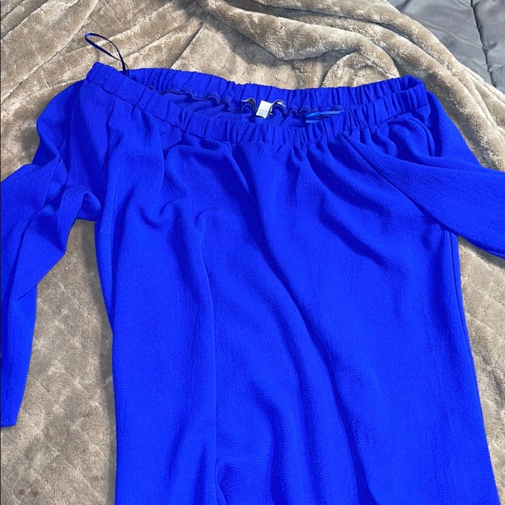 Royal blue off the shoulder top